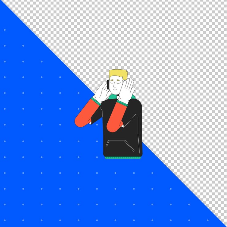 PSD a man sits in a chair and looks at the screen