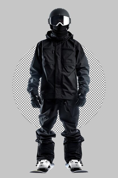 PSD man skier in black sportwear