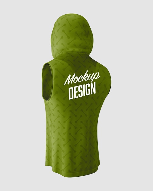 Man sleeveless shirt back 3d illustration