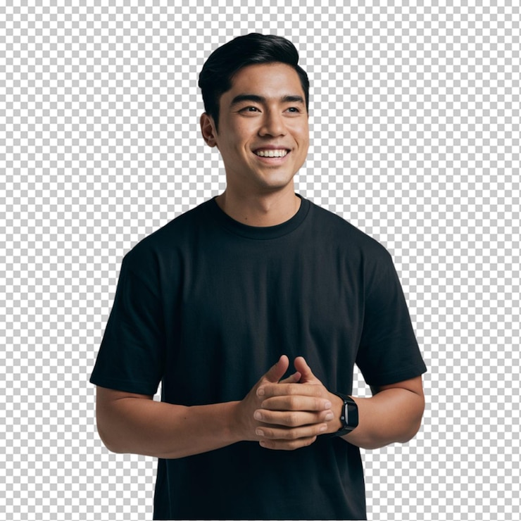 PSD a man smiles with a smile on his face