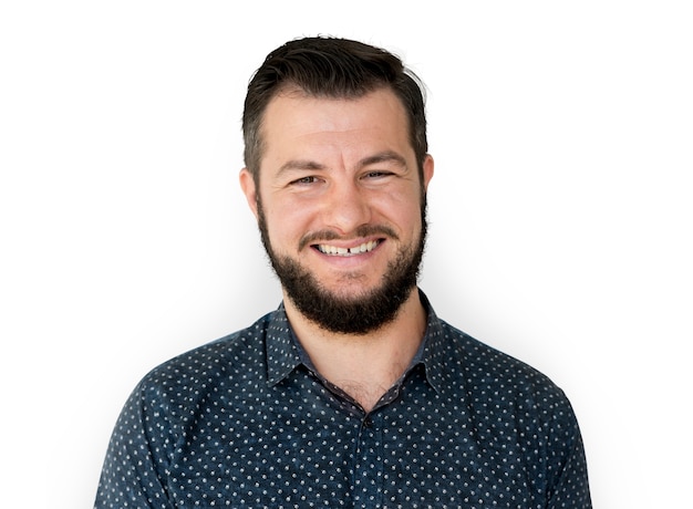 Man standing and smiling for photoshoot