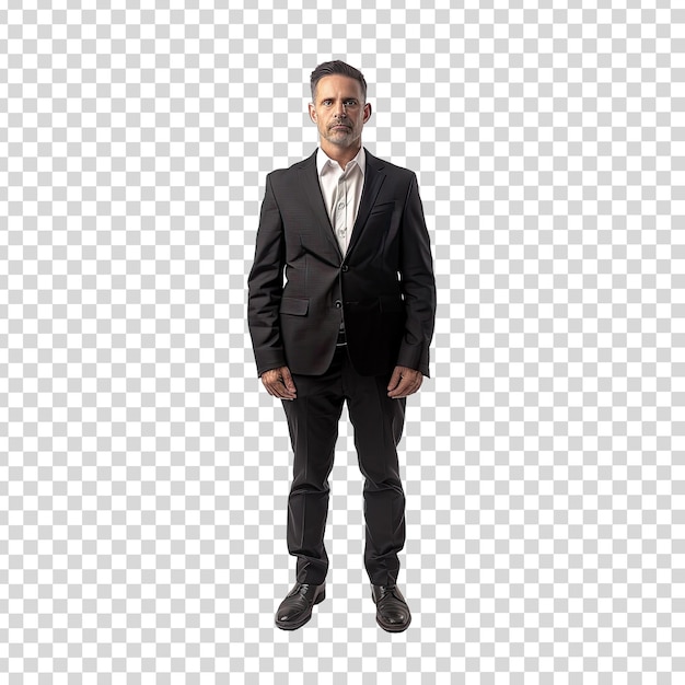 PSD a man in a suit stands in front of a white background