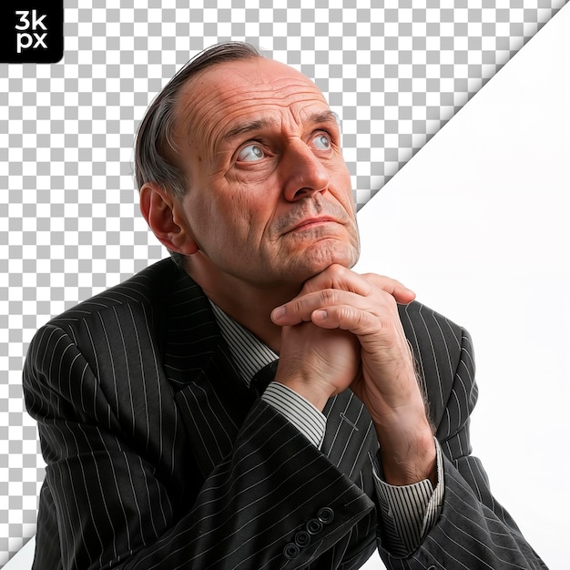 PSD a man in a suit with a black and white background