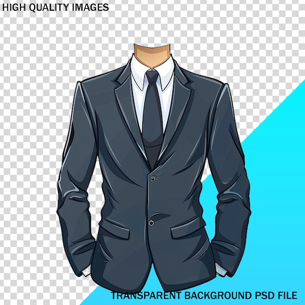 PSD a man in a suit with a shirt on the front and the words high quality