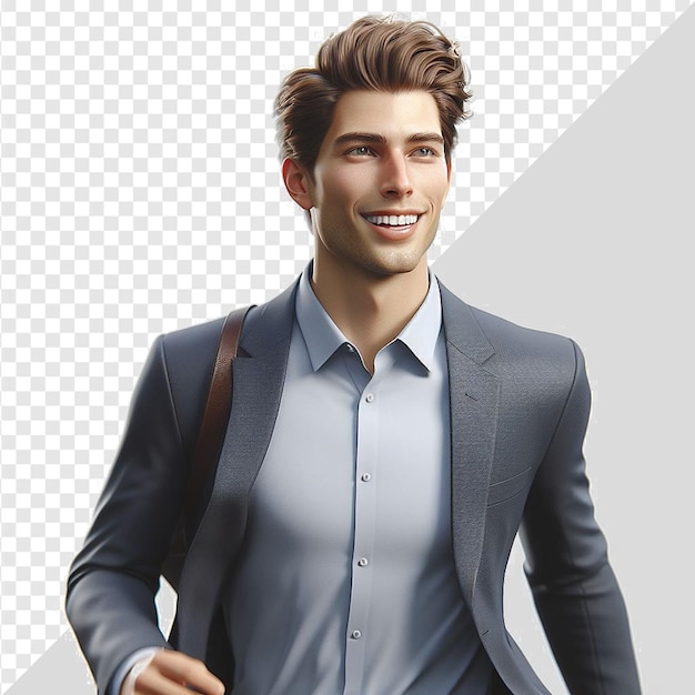 PSD a man in a suit with a strap on his shoulder