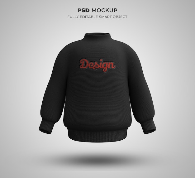 Premium PSD | Man sweater crewneck with embroidery effect mockup