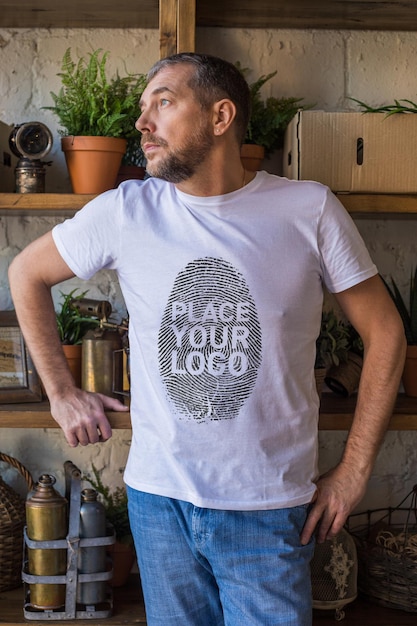 PSD mockup di maglietta da uomo