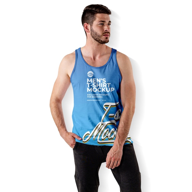 PSD man tank top mockup