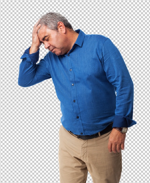 man tired isolated