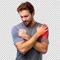 PSD a man touching his arm arm pain concept