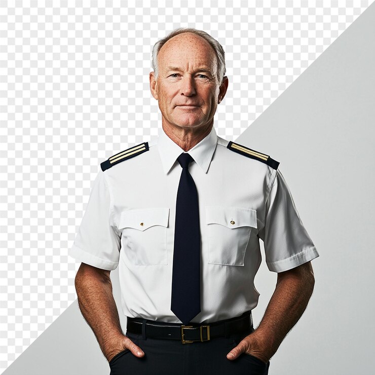 PSD a man in a uniform with the word  he is standing in front of a picture of him
