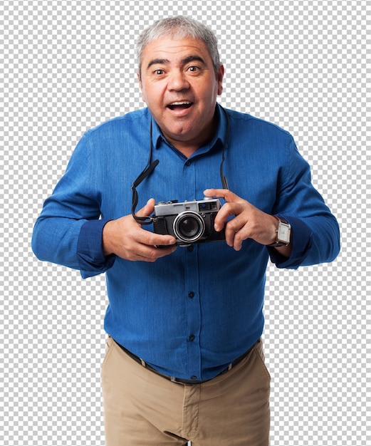 Man using camera