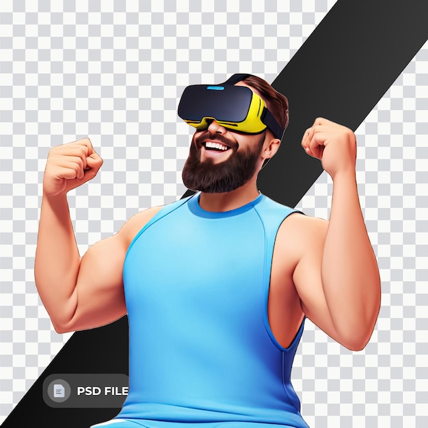 PSD man vr glass soft smooth lighting only png premium psd