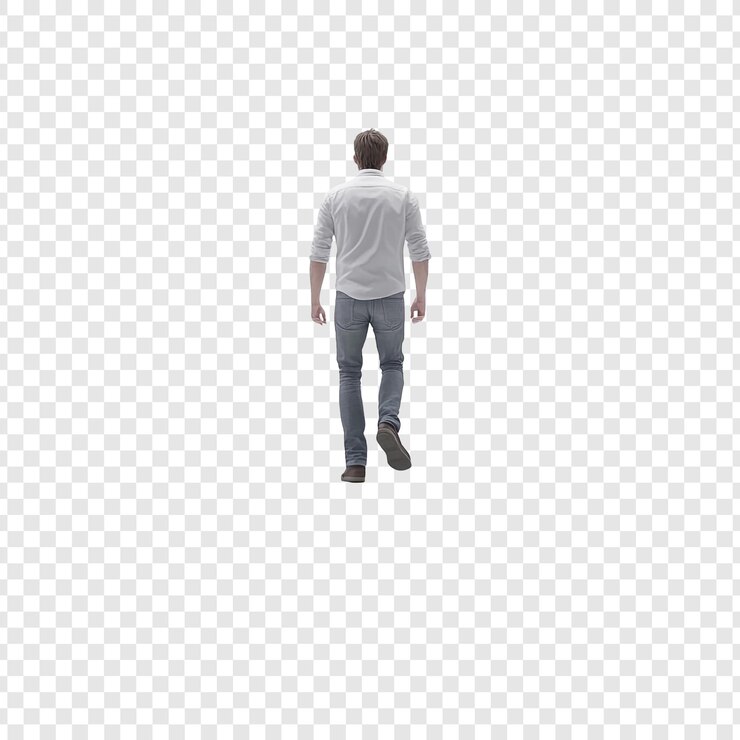 PSD man walking away