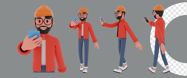 Man walking cartoon 3d-rendering