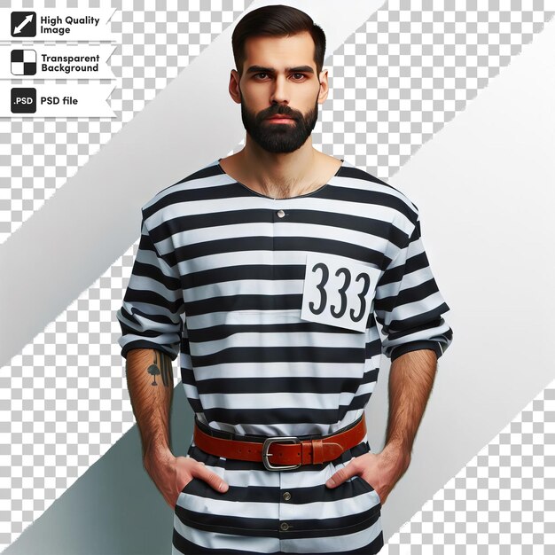 PSD a man wearing a black and white striped shirt with the number 37 on it