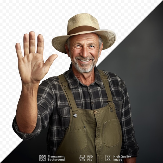 A man wearing a hat and a shirt that says 