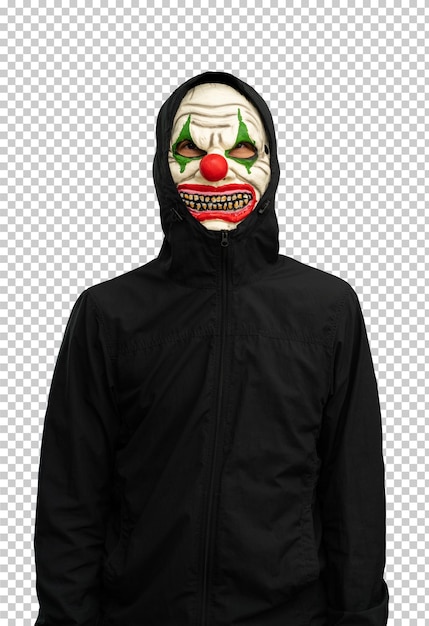 Man wearing joker mask isolated