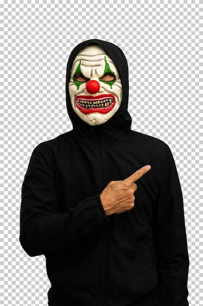 Man wearing joker mask isolated