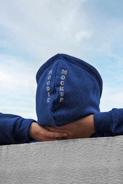 Man wearing sweatshirt mockup