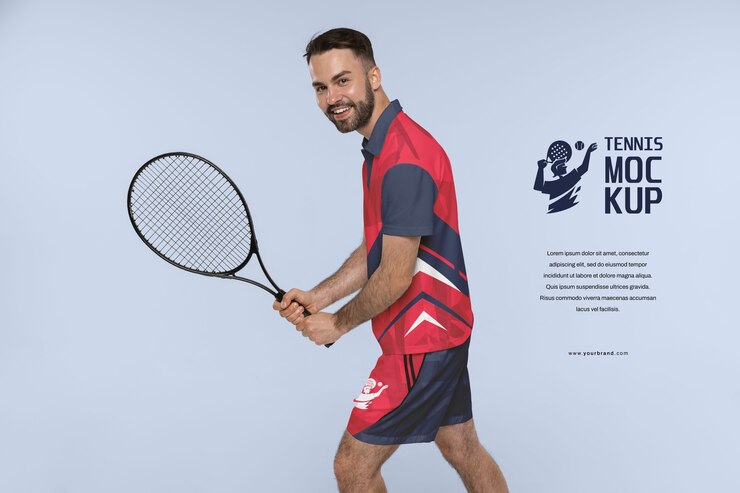 PSD man wearing tennis outfit mockup