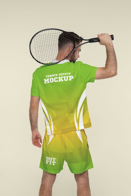 Man wearing tennis outfit mockup