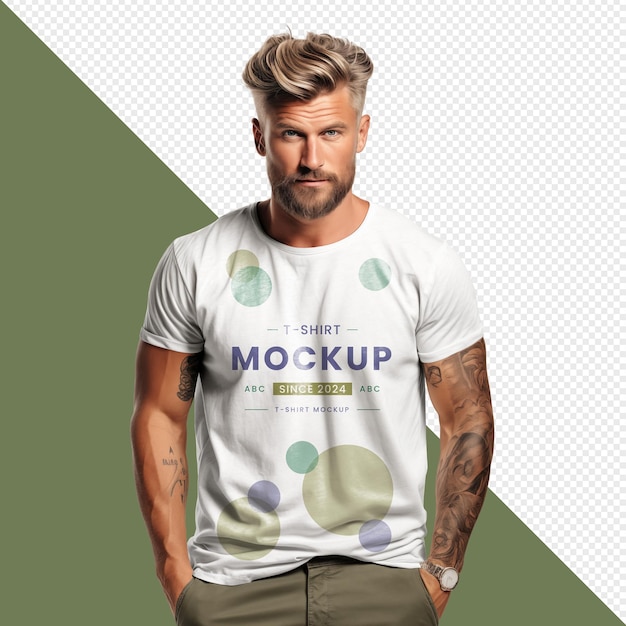 PSD man wearing white tshirt transparent mockup shirt psd arab hairstyle smiling male top clothing logo