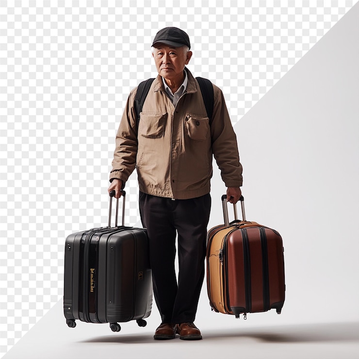 PSD a man with a backpack and a backpack with a black backpack