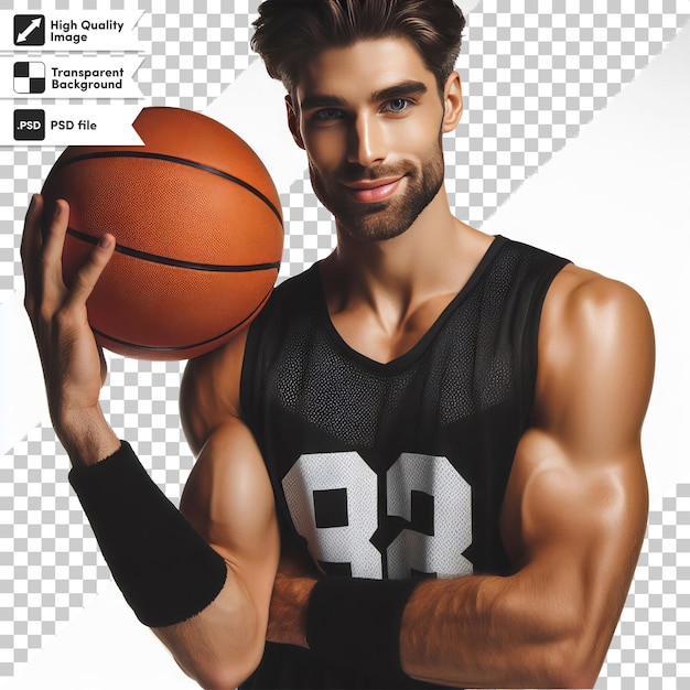 PSD a man with a basketball on his arm