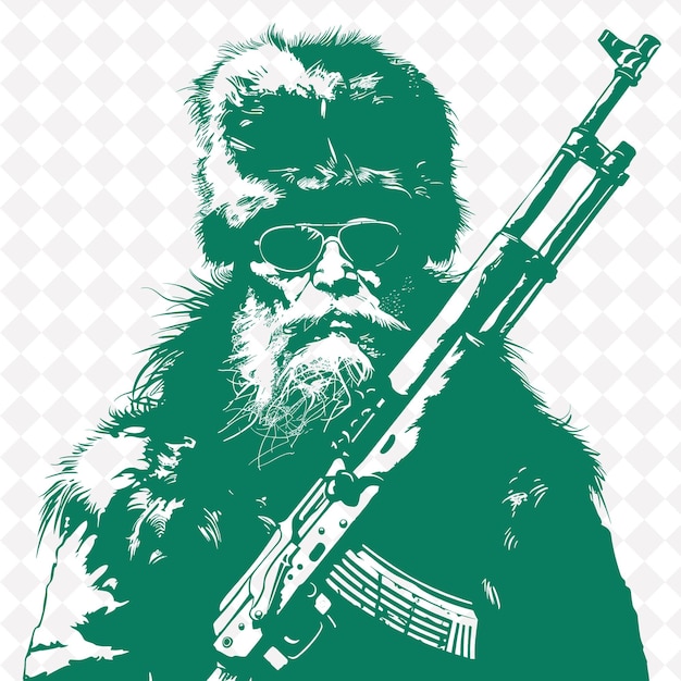 A man with a beard and glasses holding a gun