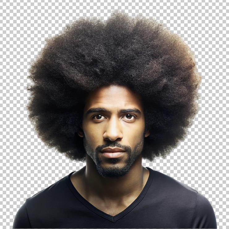 PSD a man with a beard and mustache smiling on transparent background
