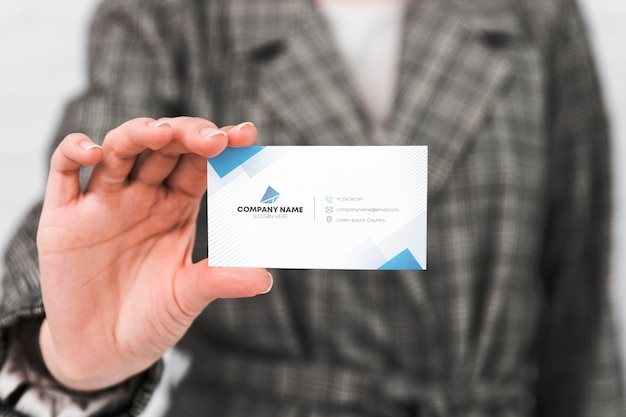 PSD man with business card