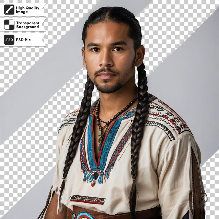 PSD a man with dreadlocks and a blue circle around his neck