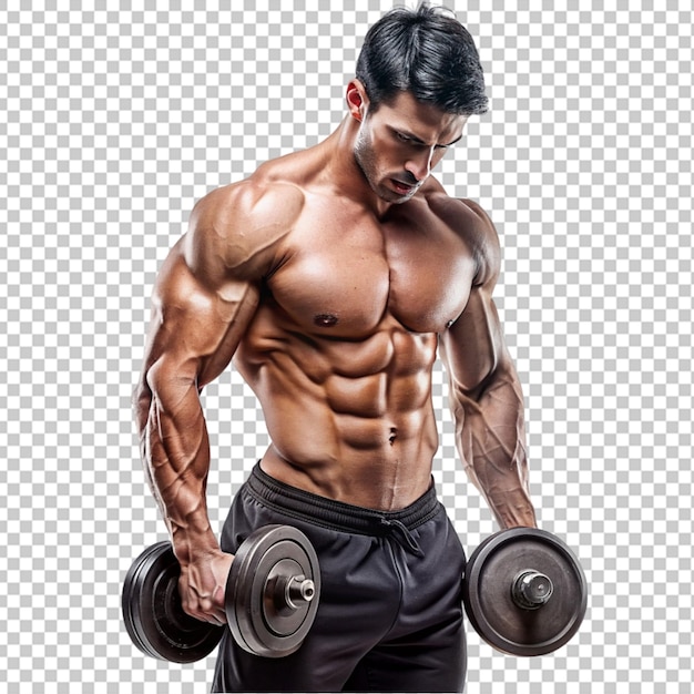PSD a man with a dumbbell that says  body