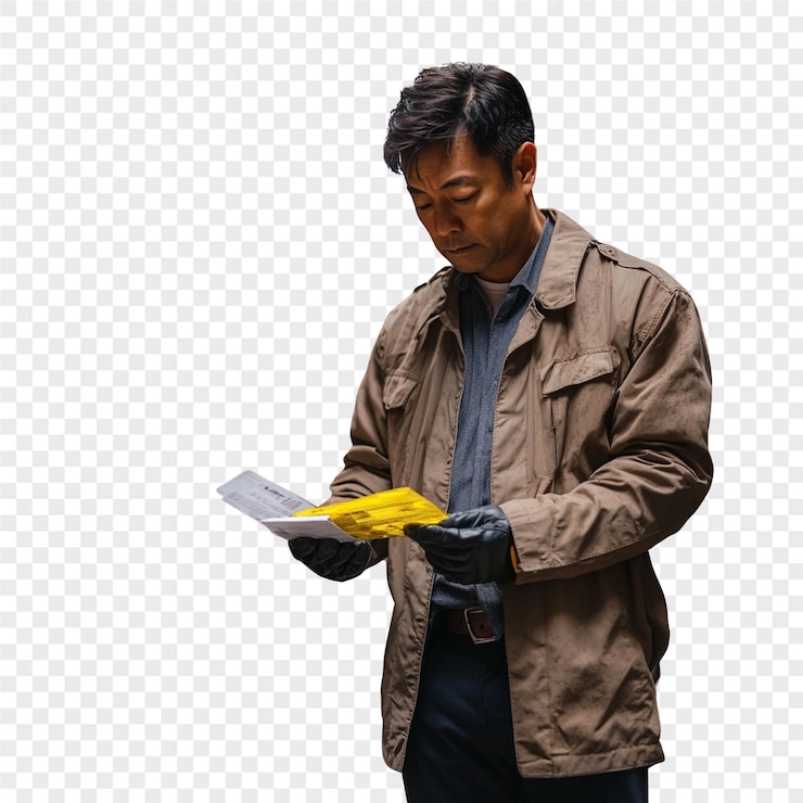 PSD a man with gloves on and a book that says quot the word quot