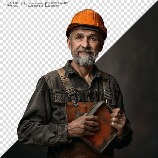 PSD a man with helmet and a brick png and jpg