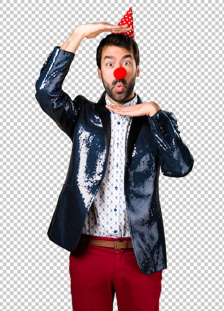 PSD man with jacket with clown nose