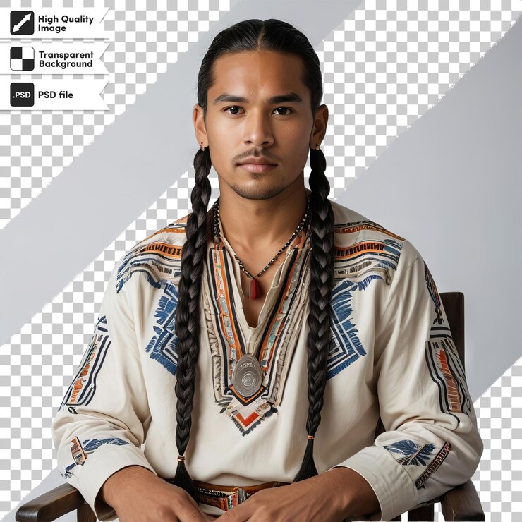PSD a man with long hair and a picture of a man with braids