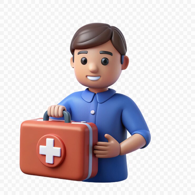 PSD a man with a red suitcase and a white cross on his chest