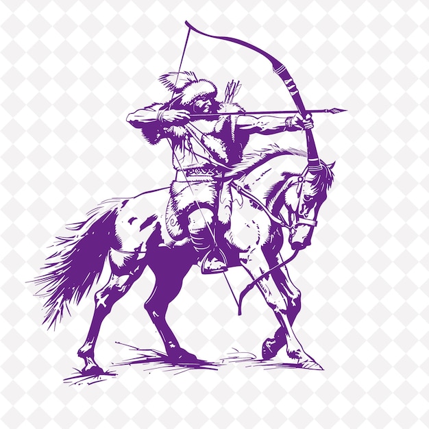 PSD a man with a sword and a sword on a horse