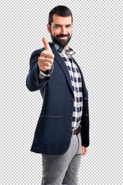 PSD man with thumb up