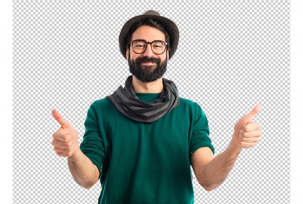 PSD man with thumb up