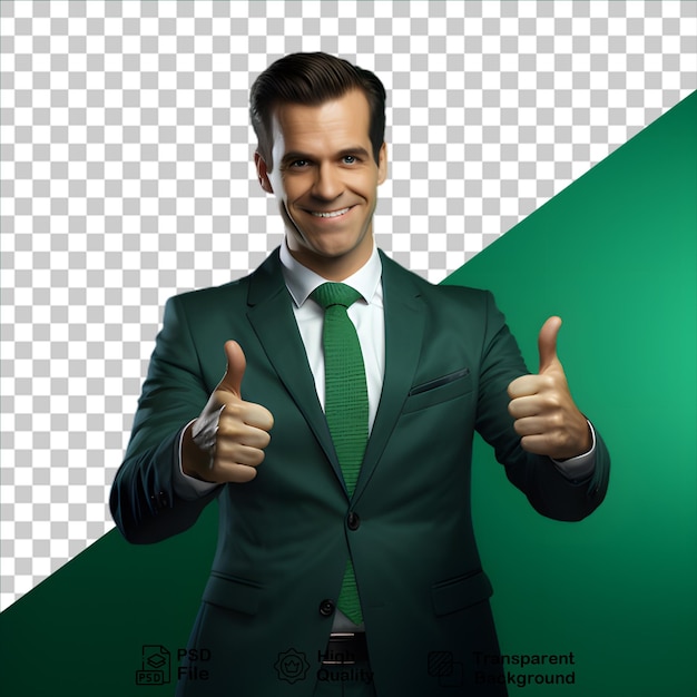 Man with thumbs up sign isolated on transparent background include png file