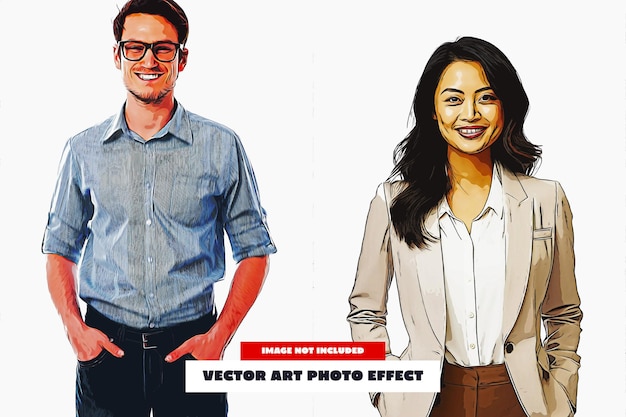 男性と女性が写真を撮るポスターの前でポーズをとっておりそのポスターにはverizo photographyと書かれています