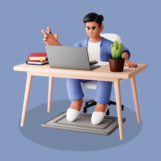 Man working from home on his laptop