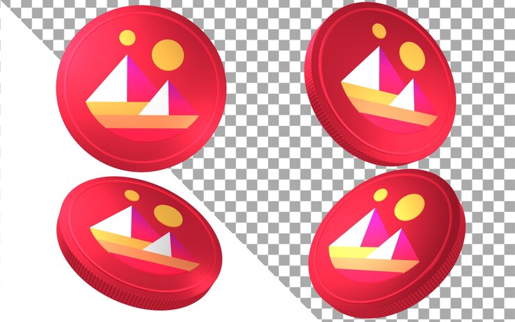 PSD mana decentraland 3d рендеринг значок логотипа монеты токена криптовалюты