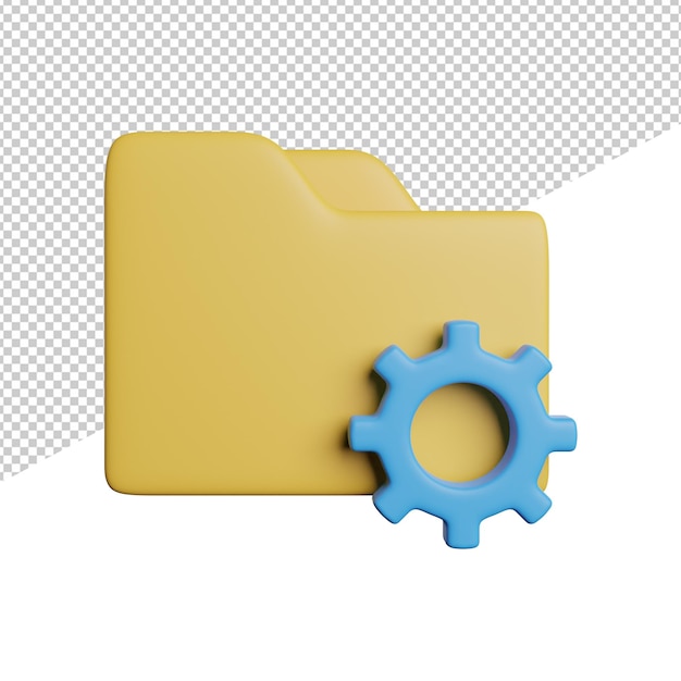 Management Folder File front view 3d rendering icon illustration on transparent background