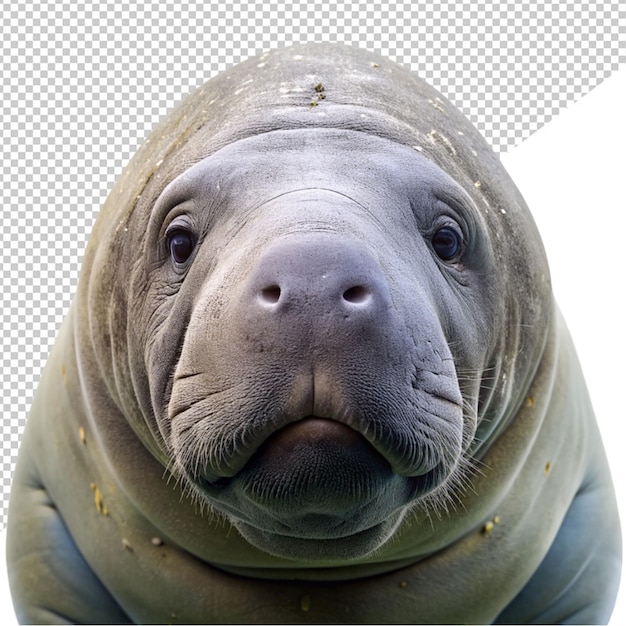 PSD manatee face on transparent background