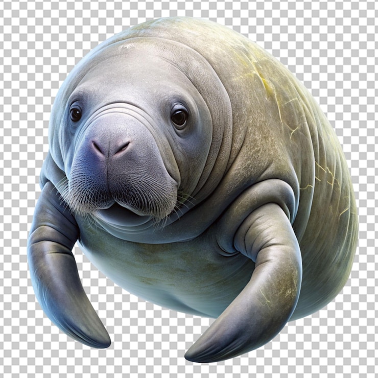 PSD manatee on transparent background