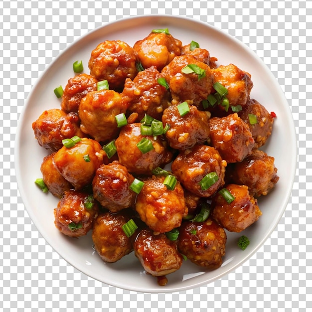 manchurian meatballs isolated on transparent background